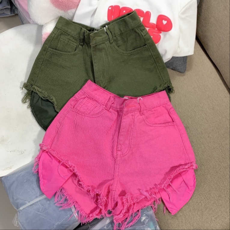 Quần Short Jean Túi Lồi Tua Rua Trơn Mới Hottrend – Lê Phương Boutique