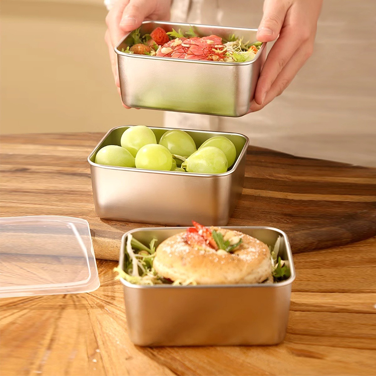 Hộp đựng Thực Phẩm Inox Có Nắp đậy – Su