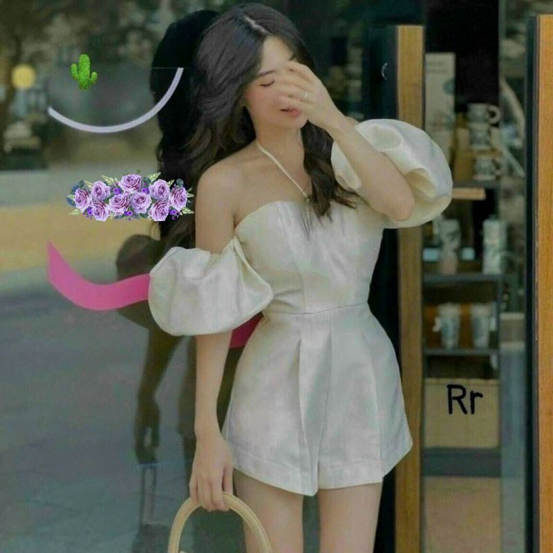 đầm Nữ Jumpsuit Tay Phồng Cột Yếm Dây – Ausa House