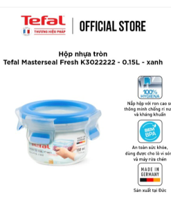 Hộp Nhựa Tròn Tefal Masterseal Fresh K3022222 – 150ml – Xanh – Tefal