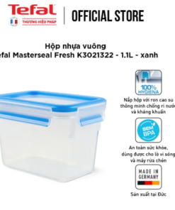 Hộp Nhựa Vuông Tefal Masterseal Fresh K3021322 – 1.1l – Xanh – Tefal