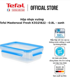 Hộp Nhựa Vuông Tefal Masterseal Fresh K3021822 – 0.8l – Xanh – Tefal