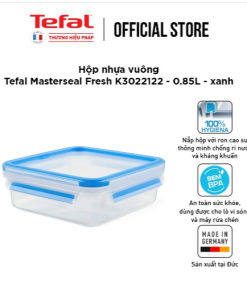 Hộp Nhựa Vuông Tefal Masterseal Fresh K3022122 – 0.85l – Xanh – Tefal
