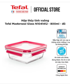 Hộp Thủy Tinh Vuông Tefal Masterseal Glass N1041412 – 800ml – đỏ – Tefal