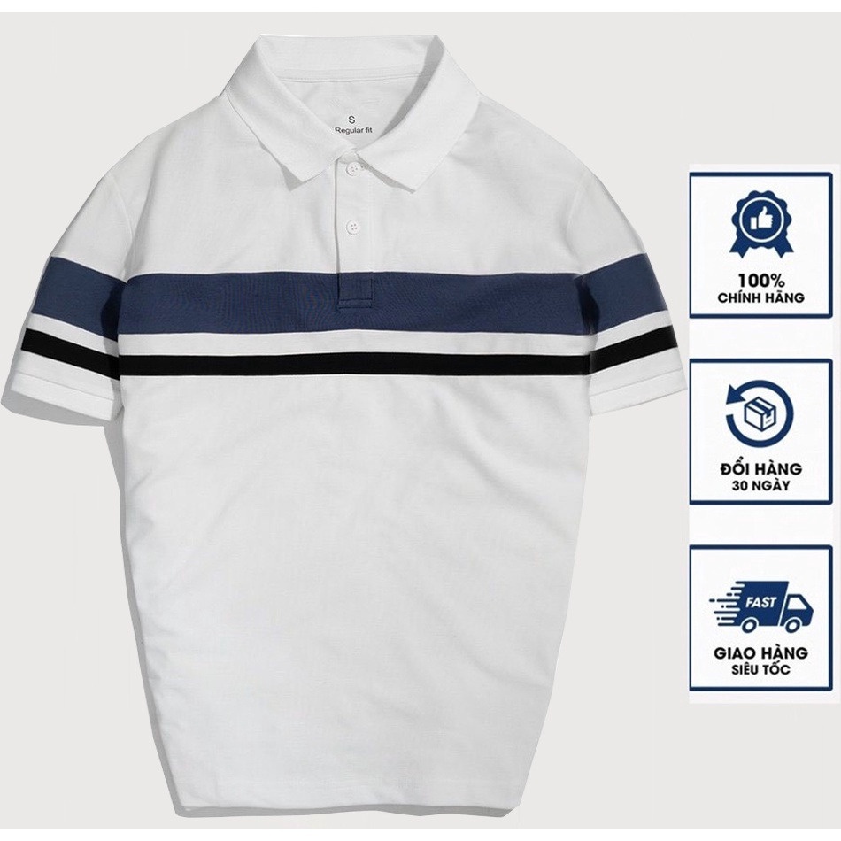 áo Thun Nam Polo Phối Sọc Tay Ngắn Thun Cotton Co Giãn 4 Chiều – Lê Phương Boutique