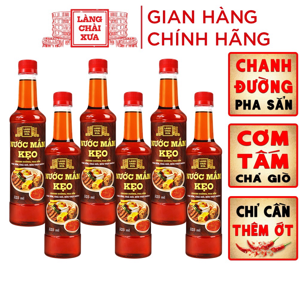 Thùng 6 Chai Nước Mắm Kẹo Làng Chài Xưa 525ml/chai Chanh đường Pha Sẵn, Dùng Ngay Với Cơm Tấm, Chả Giò, Bún Thịt Nướng – Làng Chài Xưa