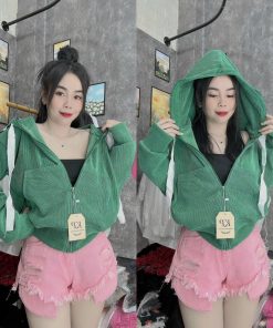 áo Khoác Nữ Phối Dáng Form Rộng Siêu đệp Với Chất Vải Thun Gân Bao Mềm Mịn Mát Mẻ áo Có Nón Tiện Lợi Hàng Hot Trend-htm Fashion