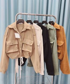 áo Khoác Nữ Phối Theo Dáng Kiểu Lửng Với Form Rộng Cánh Tay Chất Liệu Vải Nhung 2 Lớp Siêu Dày Dặn Mặc Mát Mẻ Hàng Hot Trend-htm Fashion