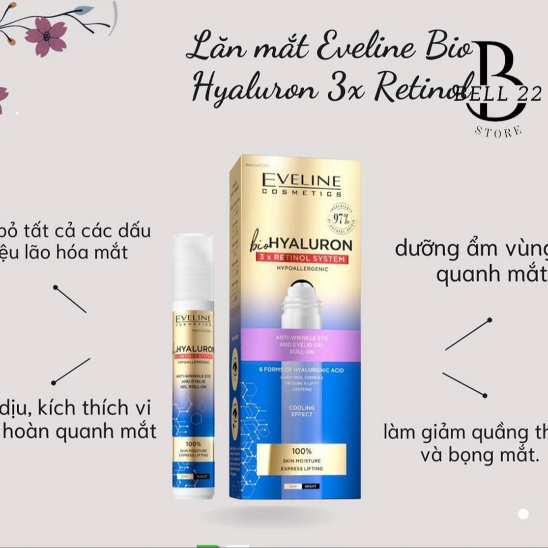 Lăn Mắt Eveline Bio Hyaluron 3x Retinol B1030 – Bell22 Store