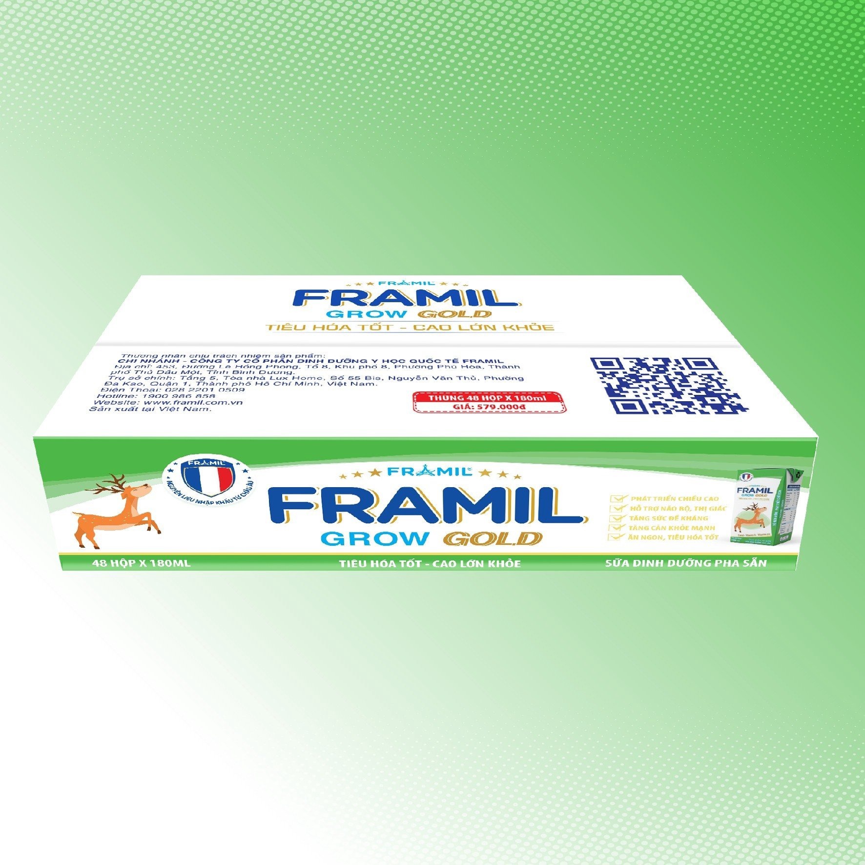 (thùng) Sữa Bột Pha Sẵn Framil Grow Gold 180ml (12 Lốc/thùng) – Franci.
