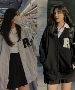 áo Khoác Nỉ Nam Nữ Cardigan Chữ Rrrrrr