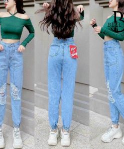 Baggy Cotton Lưng Cao Rách 2 ống B1040 – Bell22 Store