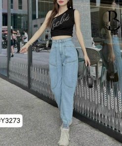 Baggy Cotton Lưng Cao Bo ống B1041 – Bell22 Store