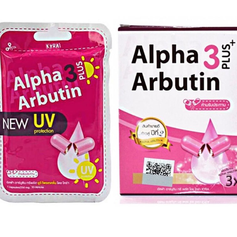 Vĩ 10 Viên Bột Kích Trắng Da Alpha Arbutin 3 Plus+ Thái Lan Kt1-gdn