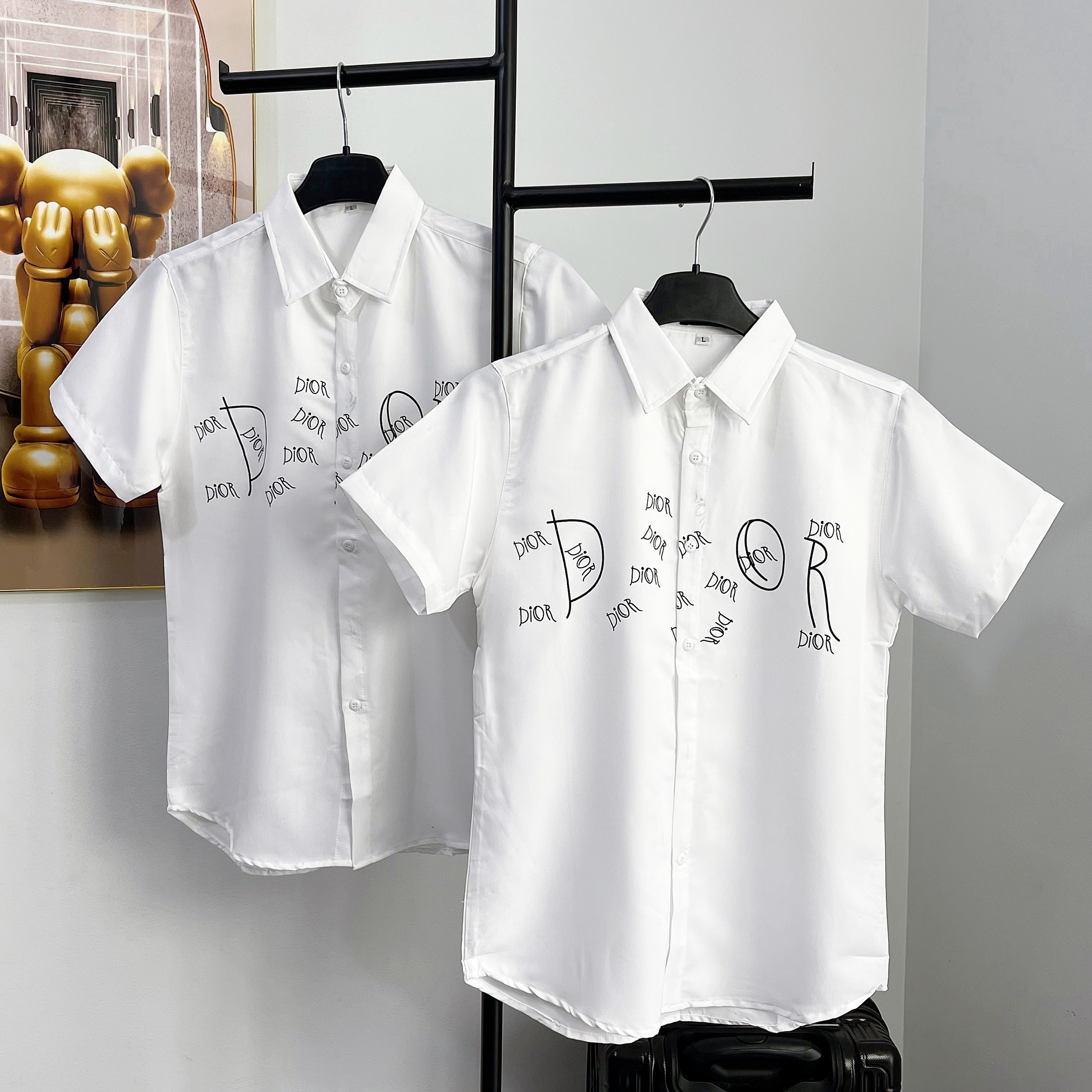 áo Sơ Mi Trắng Kate Lụa Tay Ngắn In Chữ Dior – Be Yourself