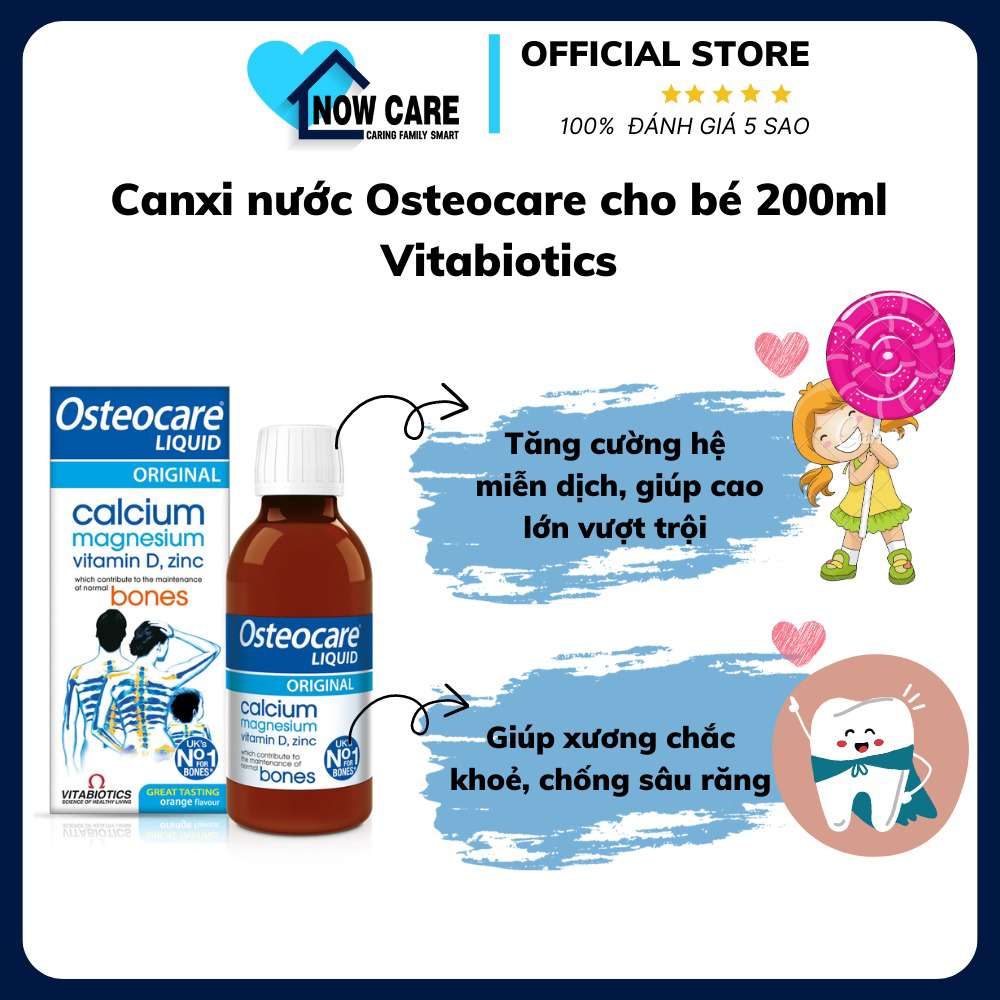 Canxi Nước Osteocare Cho Bé 200ml – Vitabiotics