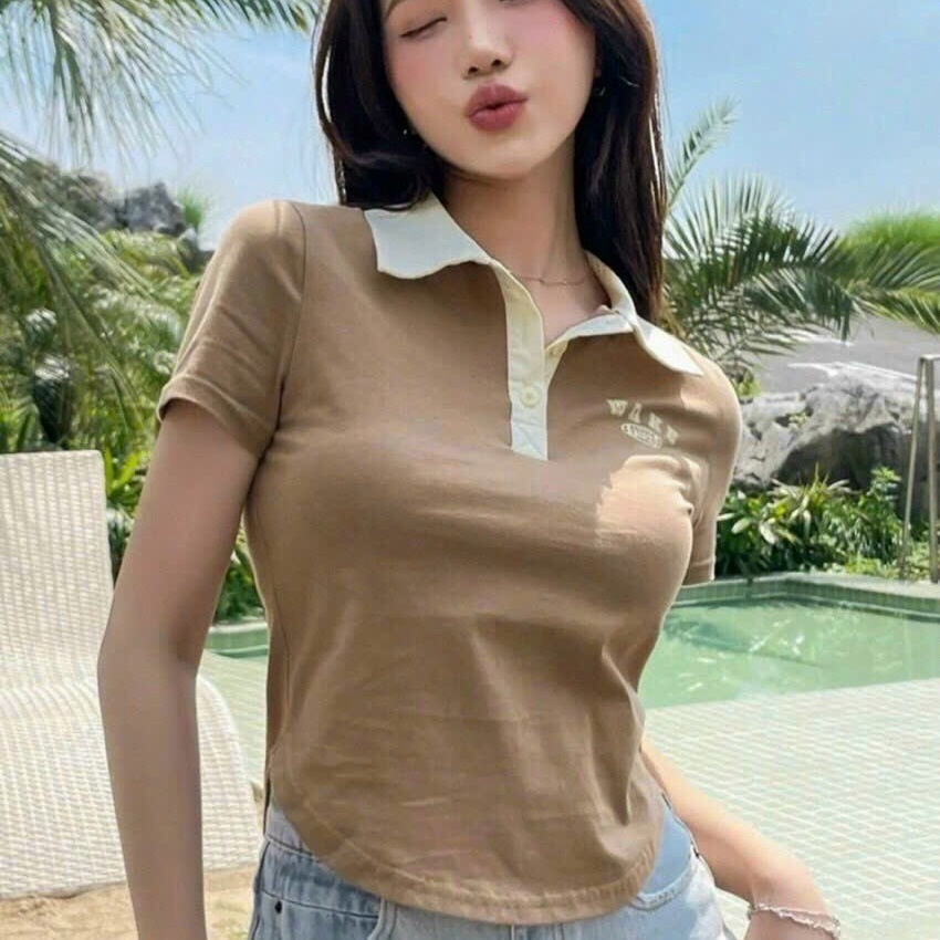 áo Thun Nữ Croptop Cổ Tròn Tay Ngắn Wake – Ausa House