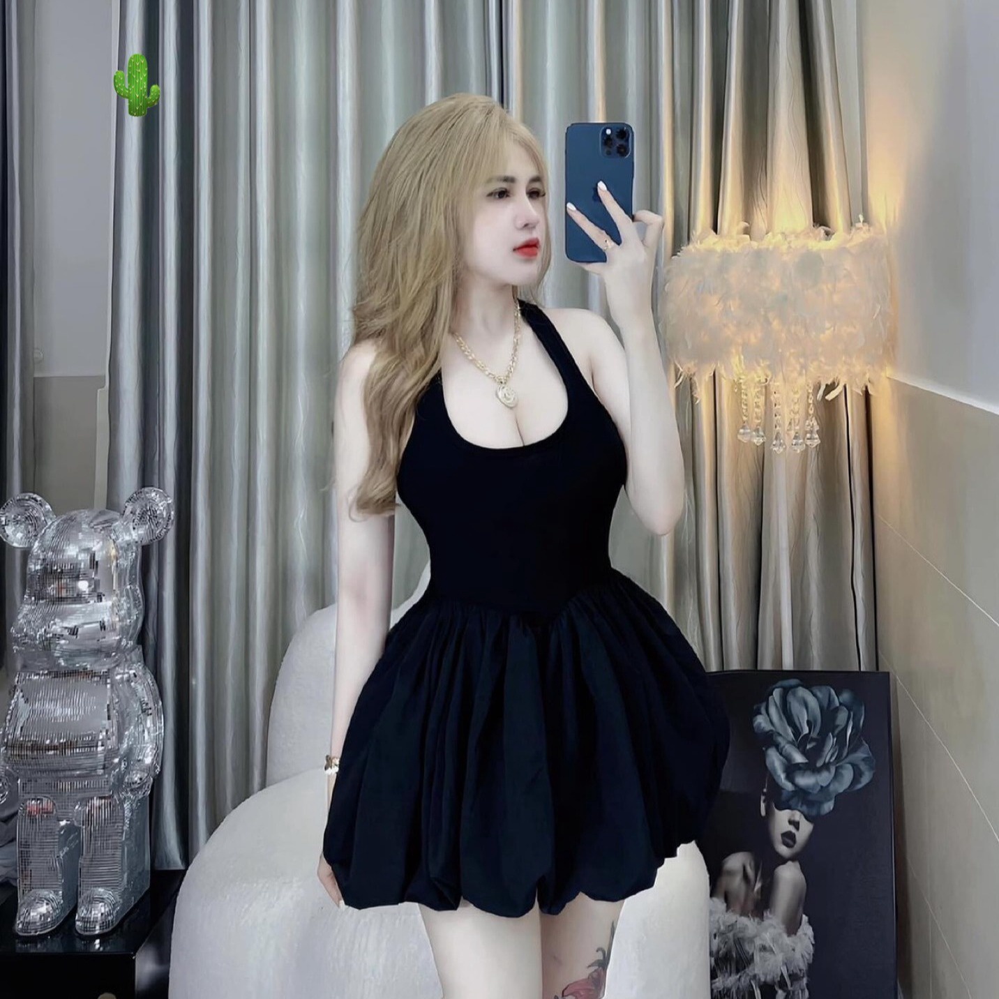 đầm Nữ Ba Lỗ Phối Chân Váy Bí Phồng – Ausa House