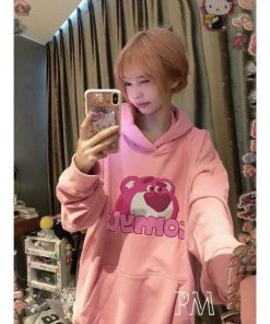 áo Khoác Nỉ Hoodie Nam Nữ Với Chất Vải Dày Dặn áo Có In Hình Gấu Dâu Dễ Thương Với Dáng Form Rộng Cực đẹp Hàng Hot Trend-htm Fashion