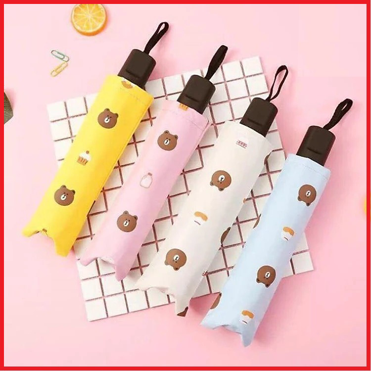 Dù Gấu, Dù Uv ô Dù Gấp Gọn Hình Gấu Brown Phong Cách Hàn Quốc Ctb353 – Bechip