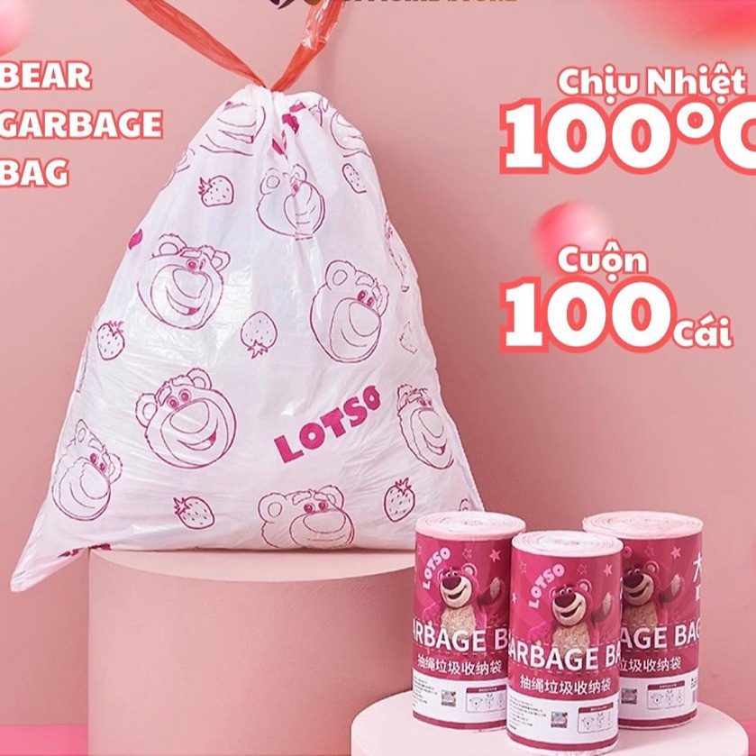 Cuộn 100 Túi Rác Hình Gấu Dâu Lotso – Su