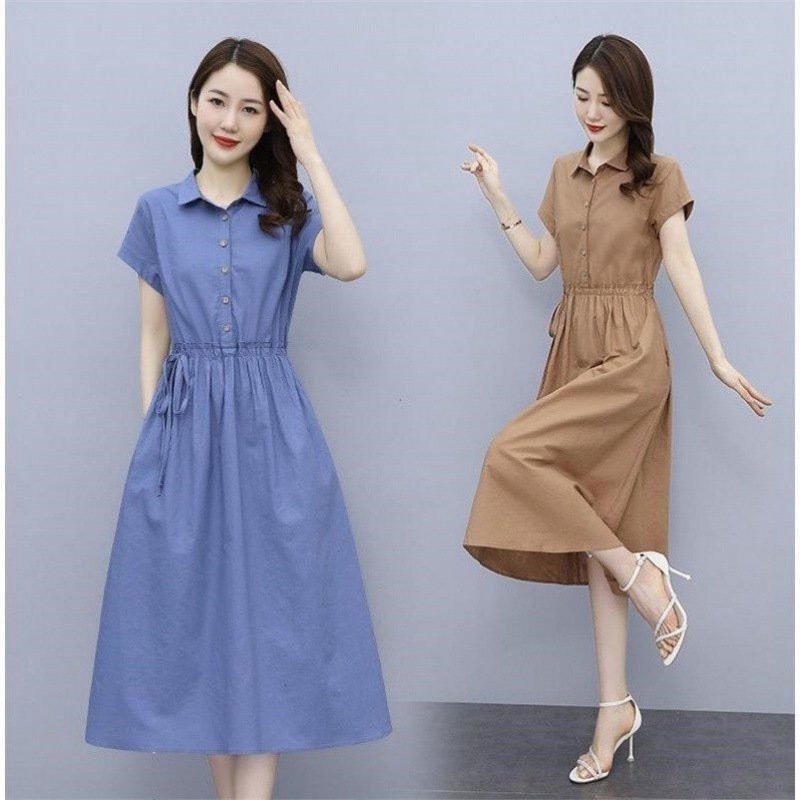 đầm Cotton Lạnh Tay Ngắn Dáng ôm Thời Trang 2023 Cho Nữ-hana Mart
