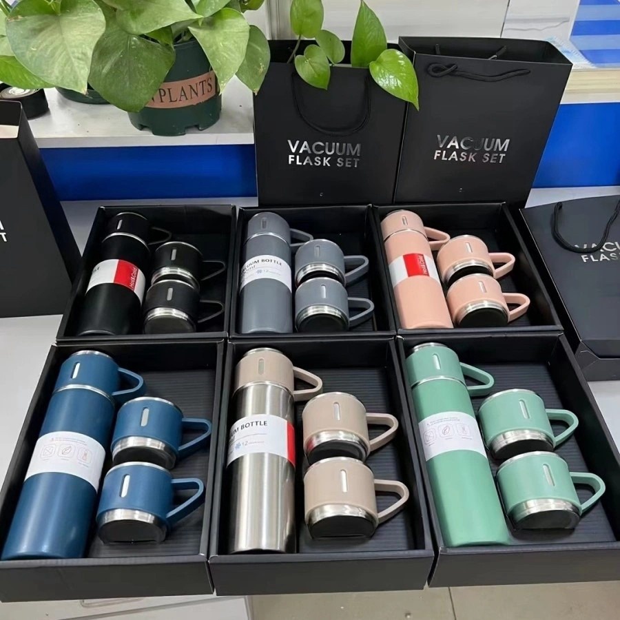 Bộ Bình Giữ Nhiệt Inox Kèm Cốc Cao Cấp 500ml – Vacuum Flask