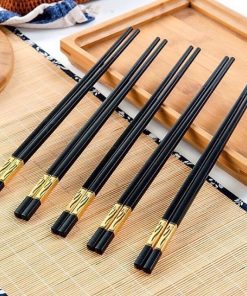 Hộp 10 đôi đũa Mạ Vàng – Silver