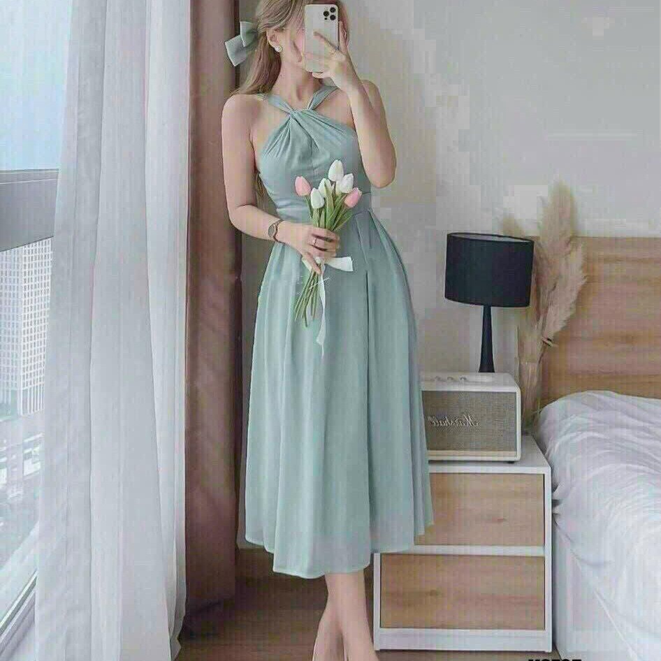 đầm Váy Voan Nữ Cổ Yếm Dáng Xòe Bt832 – Nana House