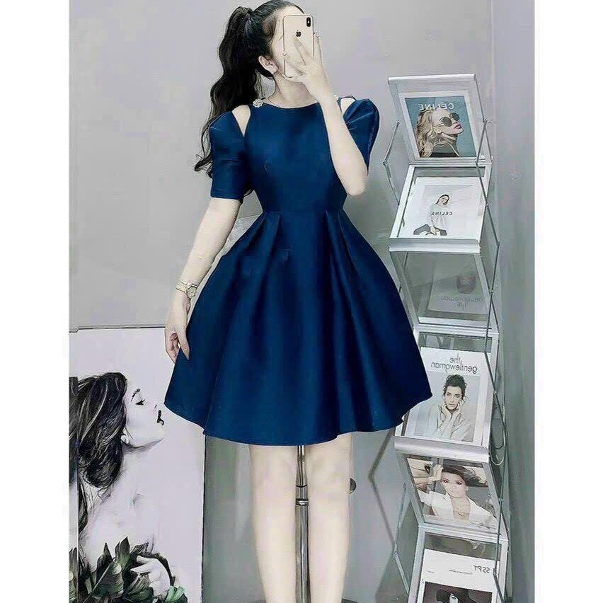 đầm Váy Nữ Tay Phồng Xẻ Vai Form Xòe Bt774 – Nana House