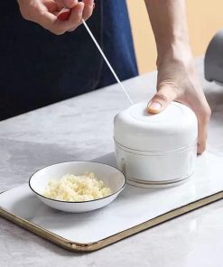 Dụng Cụ Xay Tỏi ớt Kéo Tay – Silver