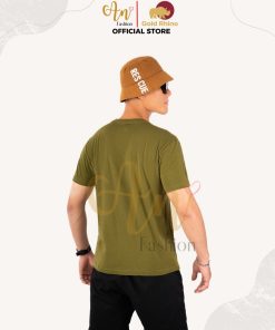áo Thun Nam Cổ Tròn Màu Rêu 100% Cotton Cao Cấp – Gold Rhino