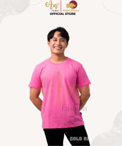 áo Thun Nam Cổ Tròn Màu Hồng Rose 100% Cotton Cao Cấp – Gold Rhino