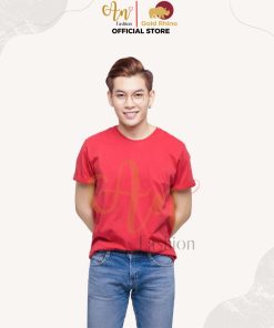 áo Thun Nam Cổ Tròn Màu đỏ Tươi 100% Cotton Cao Cấp – Gold Rhino