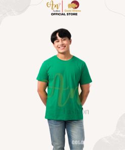 áo Thun Nam Cổ Tròn Màu Xanh Két 100% Cotton Cao Cấp – Gold Rhino