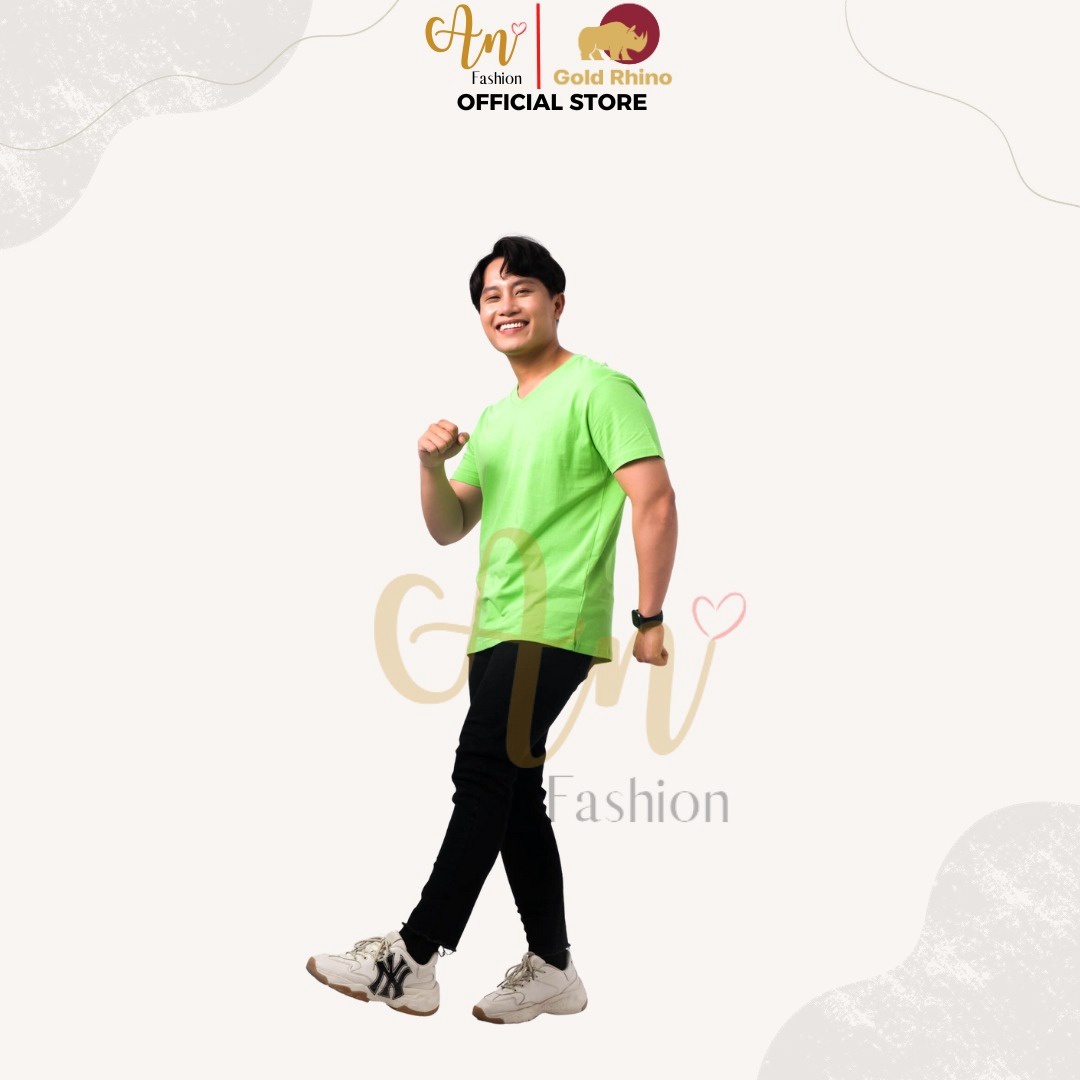 áo Thun Nam Cổ Tròn Màu Cốm 100% Cotton Cao Cấp – Gold Rhino