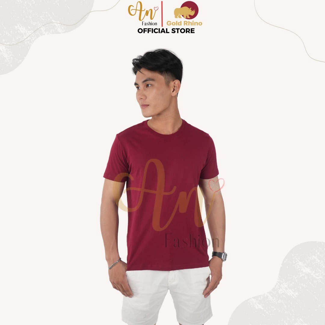 áo Thun Nam Cổ Tròn Màu đô Jp 100% Cotton Cao Cấp – Gold Rhino