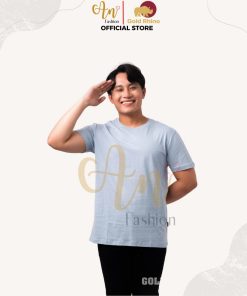 áo Thun Nam Cổ Tròn Màu Khói 100% Cotton Cao Cấp – Gold Rhino