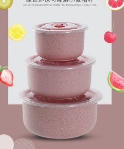 Bộ 3 Thố Lúa Mạch Có Nắp – Silver
