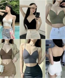 áo Len Bra Tăm Dạng áo Croptop Dưới 58kg Dành Cho Nữ
