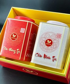 Combo: Hộp Quà Tặng Khai Tâm Tứ Phẩm + Hộp Bánh Trung Thu Long Phụng Sương Mai