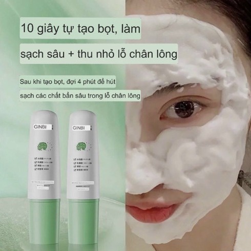 Mặt Nạ Sủi Bọt Rau Má Ginbi Thải độc, Sạch Mụn đầu đen Và Làm Sáng Da – Gdn