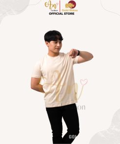 áo Thun Nam Cổ Tròn Màu Cát 100% Cotton Cao Cấp – Gold Rhino