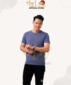 áo Thun Nam Cổ Tròn Màu Việt Quất 100% Cotton Cao Cấp – Gold Rhino