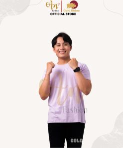 áo Thun Nam Cổ Tròn Màu Tím Pastel 100% Cotton Cao Cấp – Gold Rhino