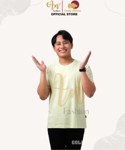 áo Thun Nam Cổ Tròn Màu Cốm Sữa 100% Cotton Cao Cấp – Gold Rhino