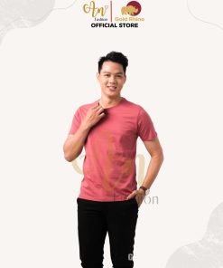 áo Thun Nam Cổ Tròn Màu đỏ Ngói 100% Cotton Cao Cấp – Gold Rhino