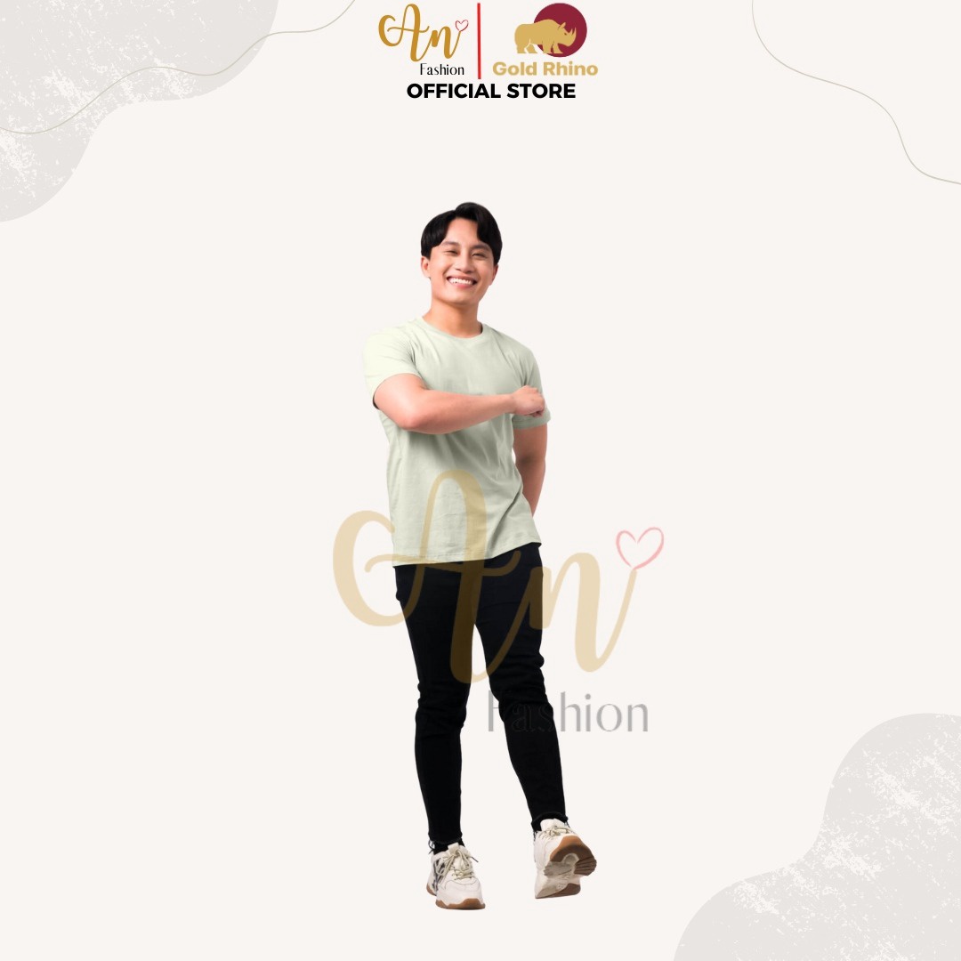 áo Thun Nam Cổ Tròn Màu Bơ Sữa 100% Cotton Cao Cấp – Gold Rhino