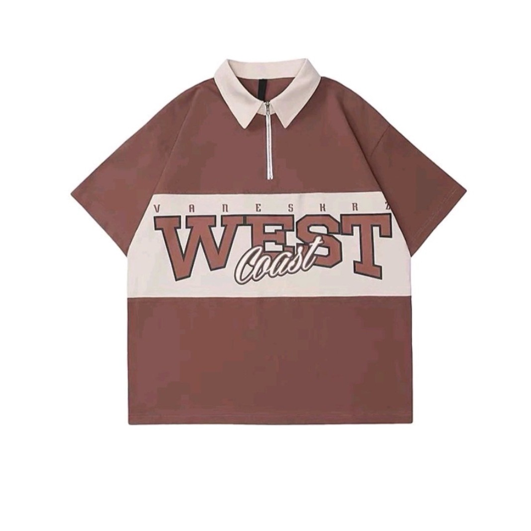 áo Polo West Coast Chất Cotton Phối Thân Cổ Khóa Bigomall – Hana Mart