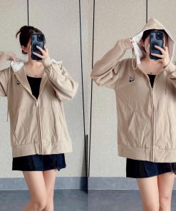 áo Khoác Nỉ Nữ Phối Với Phong Cách Form Rộng Siêu đẹp Vải Dày Dặn Có Phối Khóa Kéo In Hình Gấu Trúc Cute Lắm Hàng Hot Trend-htm Fashion